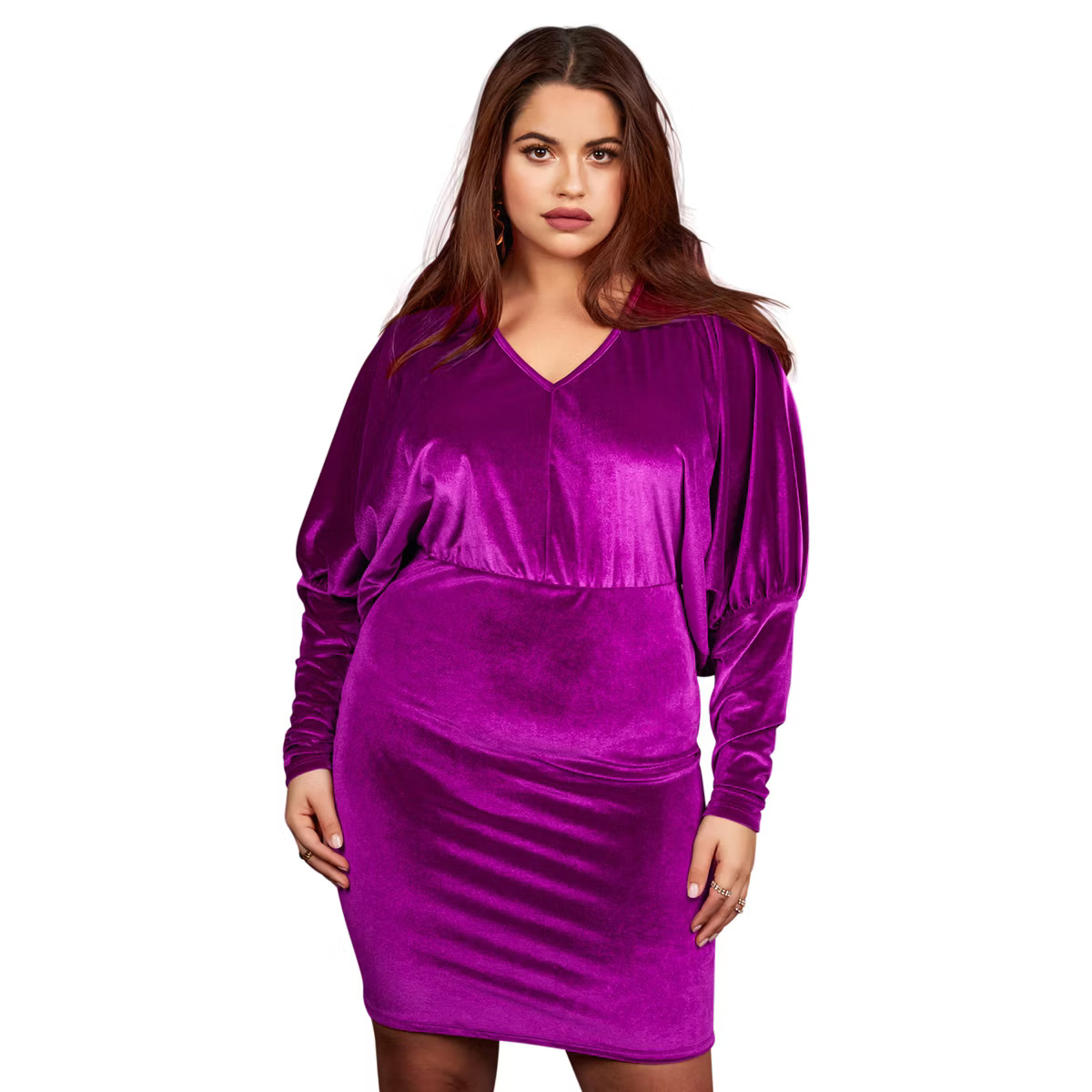 Rebdolls Women's Elia Velvet Dolman Sleeve Mini Bodycon Dress | Target