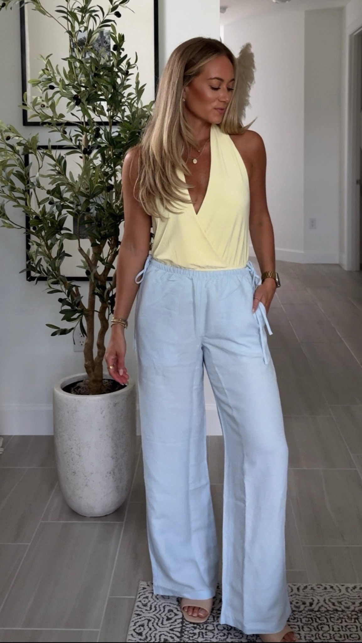 Styling my latest @Aritzia  haul, this powder blue linen pants and butter yellow halter combo is so good together 💛

Wearing S in both

linen pants, halter top, blue and yellow outfit, summer outfit, Aritzia outfit, elevated essentials, resort wear, vacation outfit, spring outfit, color combo outfit, outfit inspo, clean girl aesthetic

#LTKootd #LTKSeasonal #LTKTravel