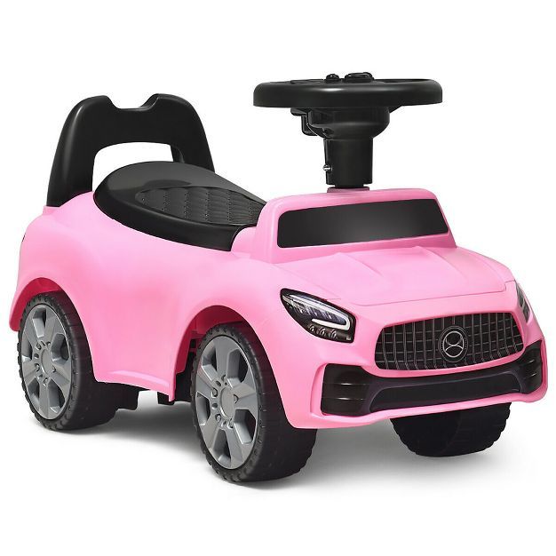 Costway Foot-to-Floor Kids Ride-On Push Car w/ Horn and Music White\Pink | Target