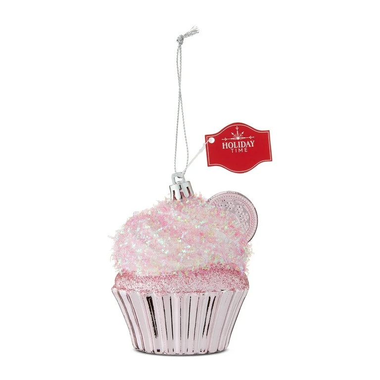 Metallic Pink Cupcake Christmas Ornament, 3", by Holiday Time | Walmart (US)