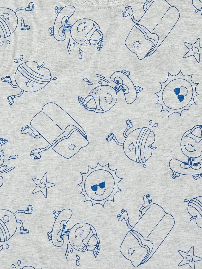 Wonder Nation Baby Boys Cotton Printed Bodysuit with Short Sleeves, Sizes 0M-24M | Walmart (US)