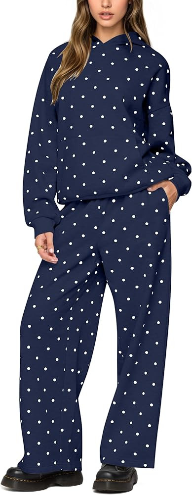 Polka Dot Hoodie and Sweatpants Set for Women | Amazon (US)