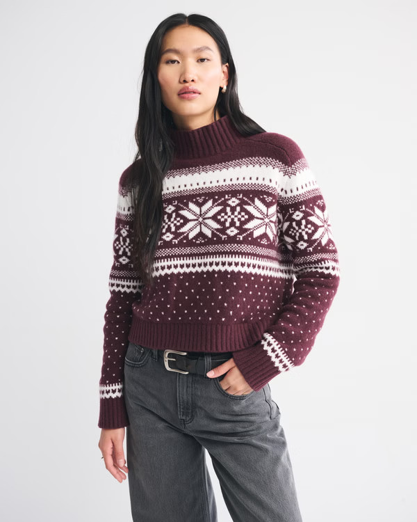 Easy Fairisle Mockneck Sweater | Abercrombie & Fitch (US)