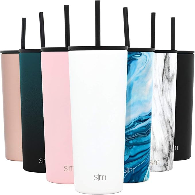 Simple Modern Classic Insulated Tumbler with Straw and Flip Lid Stainless Steel Water Bottle Iced... | Amazon (US)