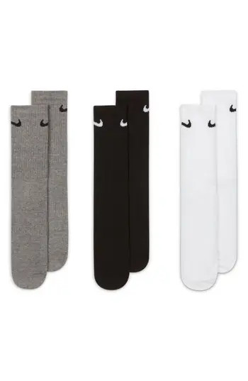 Nike Everyday LightweightTraining Crew Socks - Pack of 3 in Grey Multicolor at Nordstrom Rack, Size Large | Nordstrom Rack