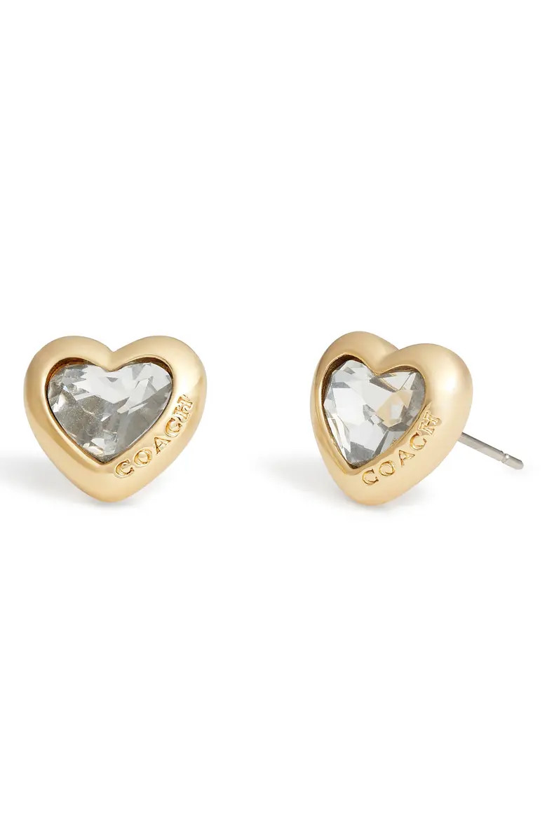 COACH Heart Stud Earrings | Nordstrom | Nordstrom