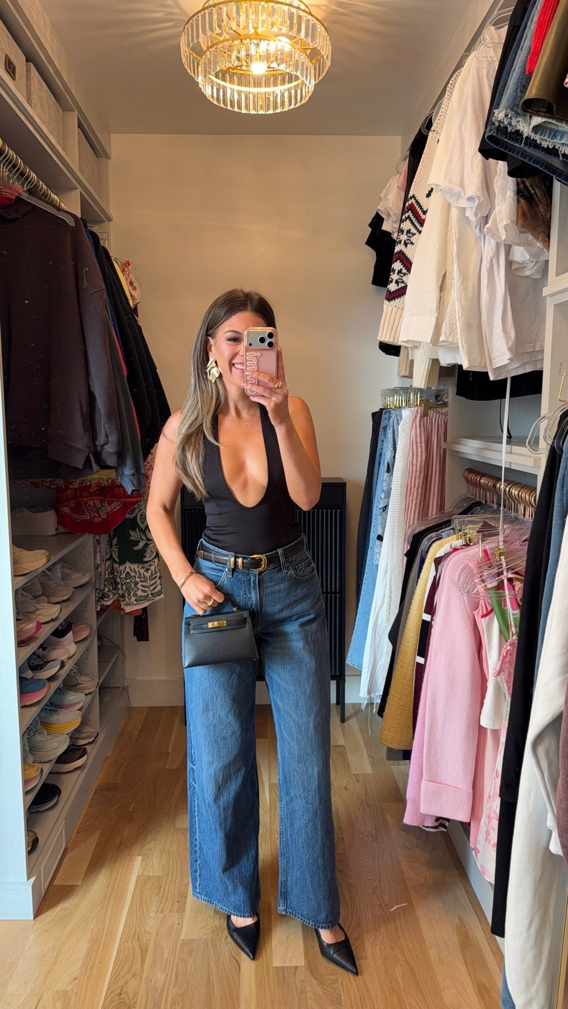 black plunge-neck halter top
with wide-leg jeans up to 50% off abercrombie denim plus my stackable 15% off DENIMAF code 💙💙

wearing my usual 26 regular

denim, fall outfits, date night, game day, back to school, jeans, autumn look, summer to fall, high waisted jeans, Abercrombie jeans, denim sale

#LTKSaleAlert #LTKgrwm #LTKSeasonal