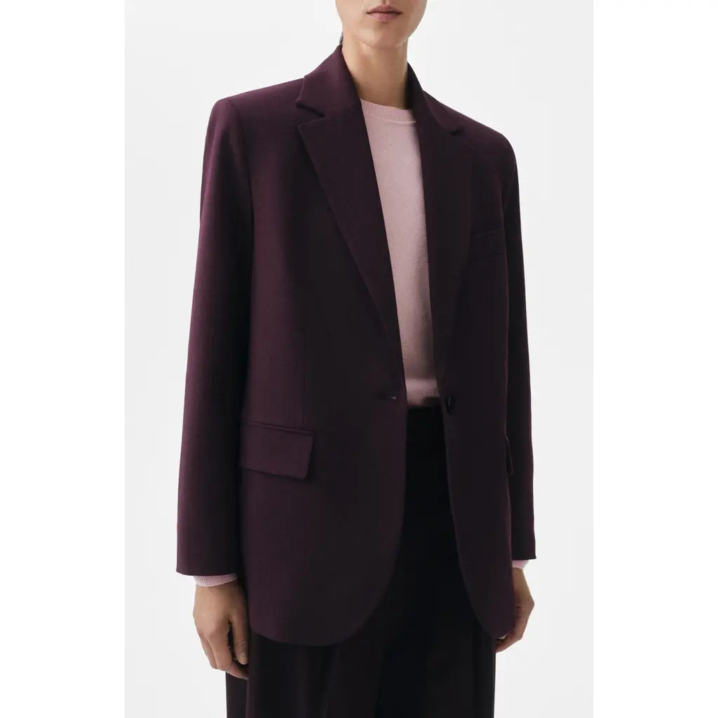 MANGO Selection Straight Fit One-Button Suit Blazer in Maroon at Nordstrom Rack, Size Small | Nordstrom Rack
