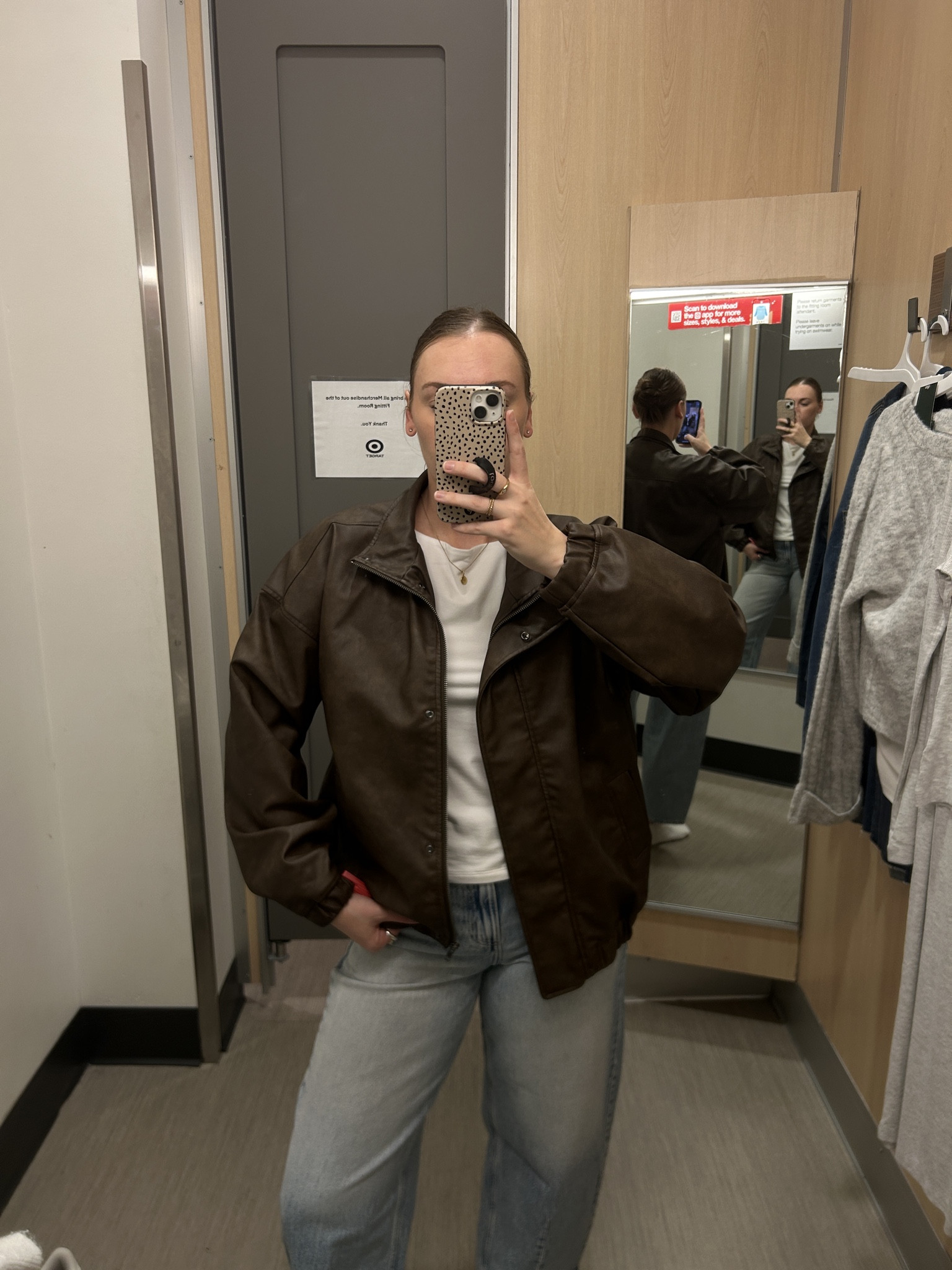Target try on! This jacket is so cute & also comes in a black! Size XL here for an oversized fit, my TTS is M. @target #target 

#LTKFindsUnder50 #LTKootd