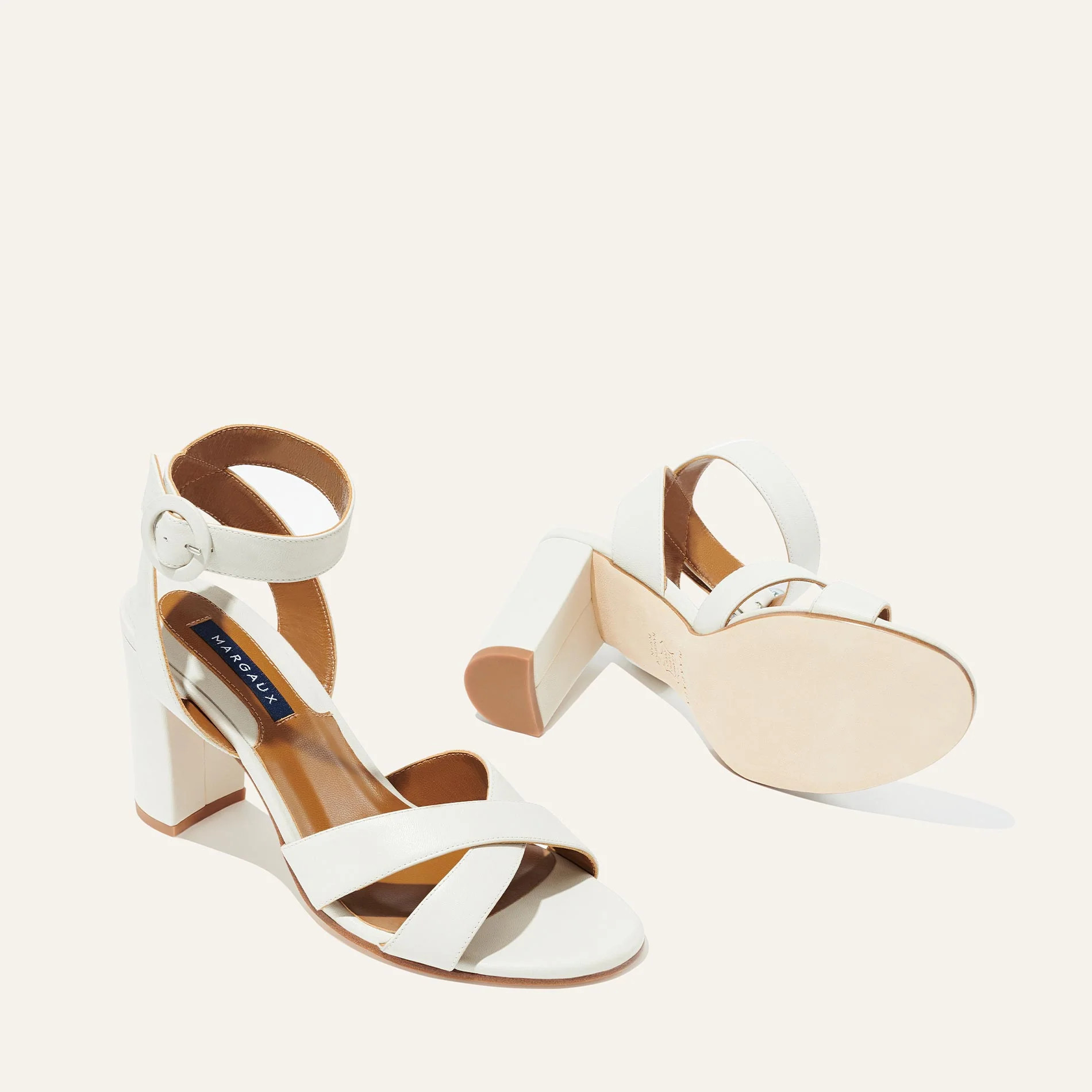 The Uptown Sandal - Ivory Nappa | Margaux