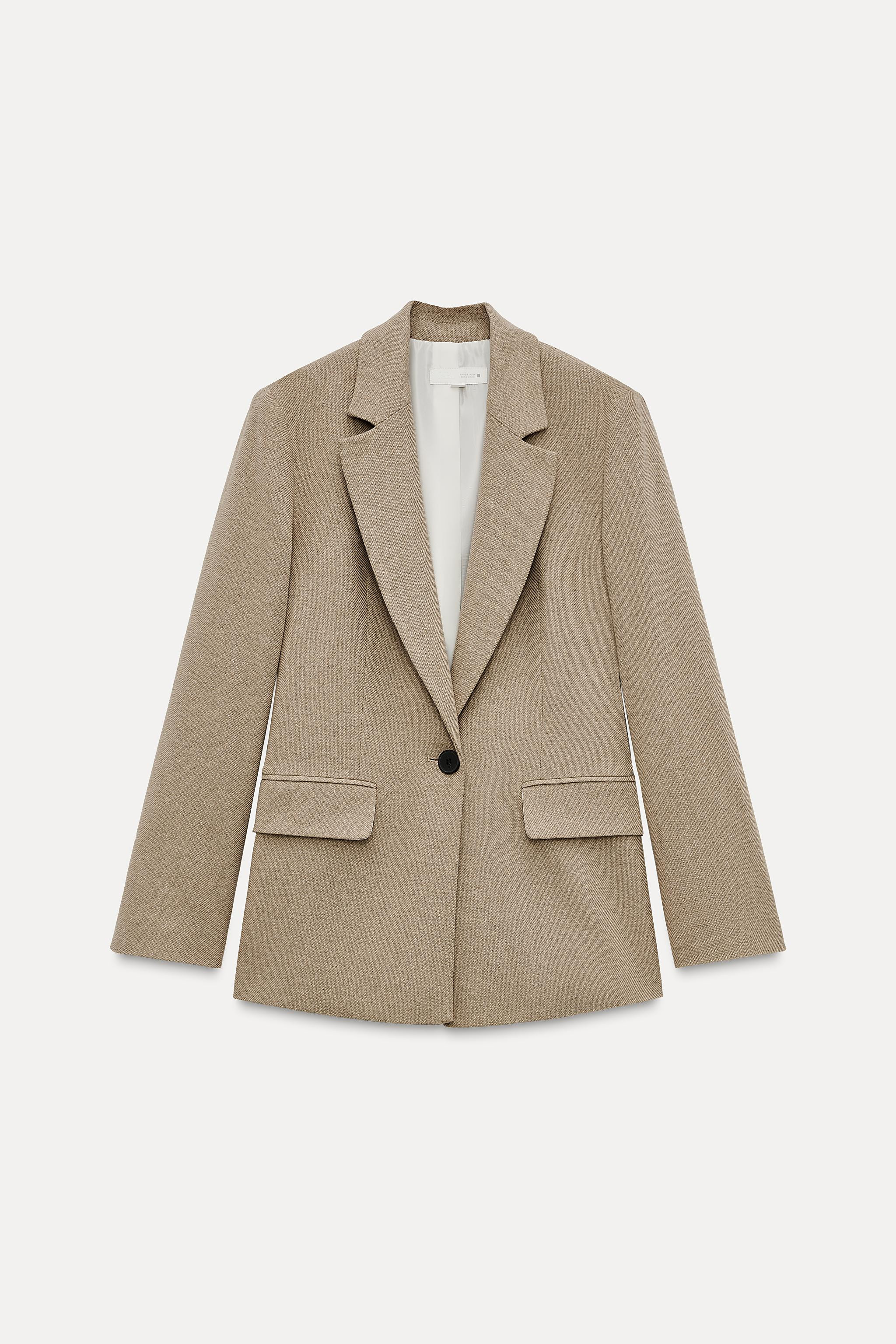 STRAIGHT CUT SHOULDER PAD BLAZER | Zara US