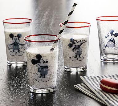 Disney Mickey Mouse Milk Glasses - Set of 4 | Pottery Barn (US)