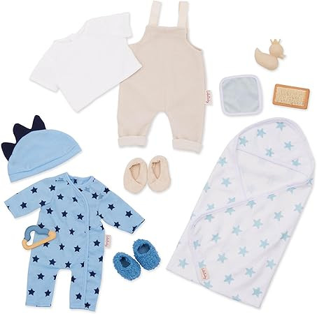 LullaBaby – 13-pc Fashion Set – Baby Doll Clothes – Pajama, Jumper & Bath Accessories – I... | Amazon (US)