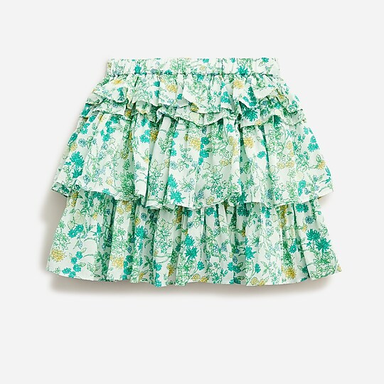 Girls' ruffle skirt in floral | J. Crew US