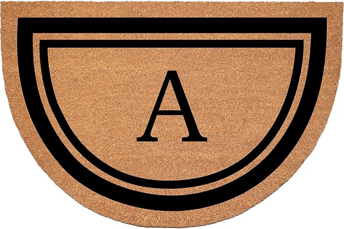 Calloway Mills Half Circle Black Border 18" x 30" Monogram Doormat (Letter A) | Amazon (US)