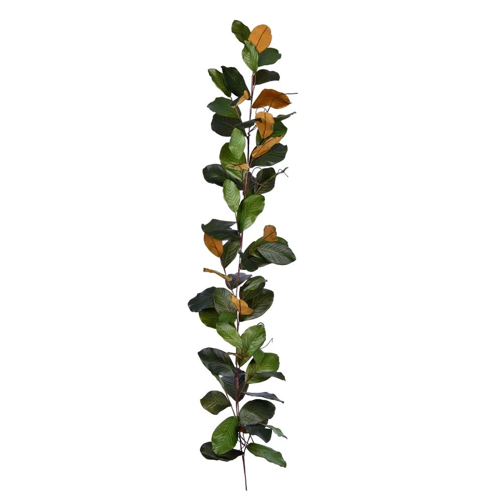 Vickerman 6' Everyday Artificial Green Magnolia Garland - Faux Indoor Floral Greenery Garland - F... | Walmart (US)