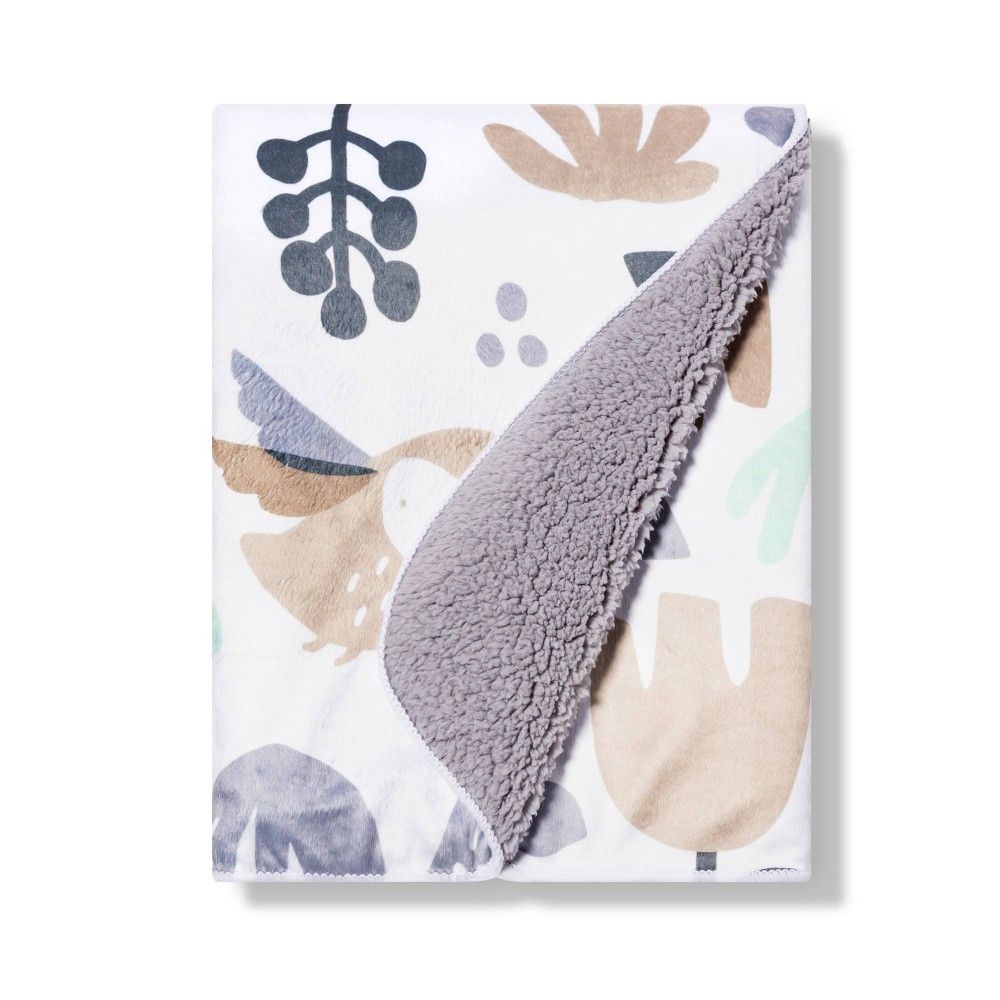 Plush Velboa Baby Blanket Sweet Woodland - Cloud Island Tan/Gray | Target