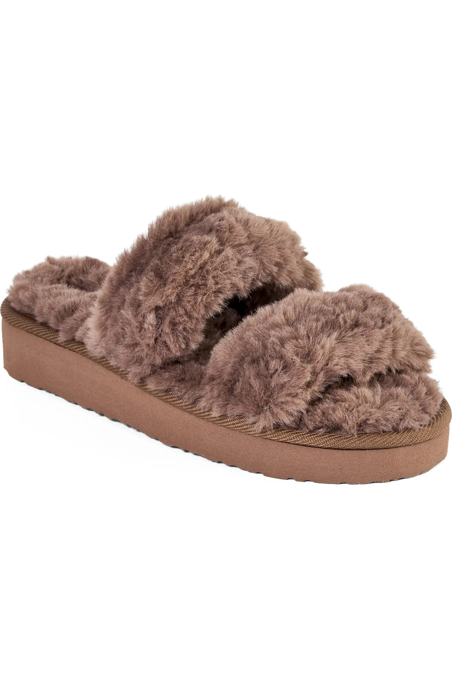 Teddy Faux Fur Two Band Slipper (Women) | Nordstrom | Nordstrom