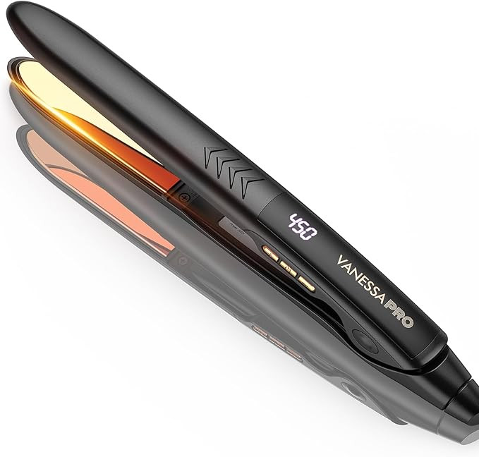 VANESSA PRO Flat Iron Hair Straightener, 100% Pure Titanium Flat Iron for One Pass to Achieve a S... | Amazon (US)