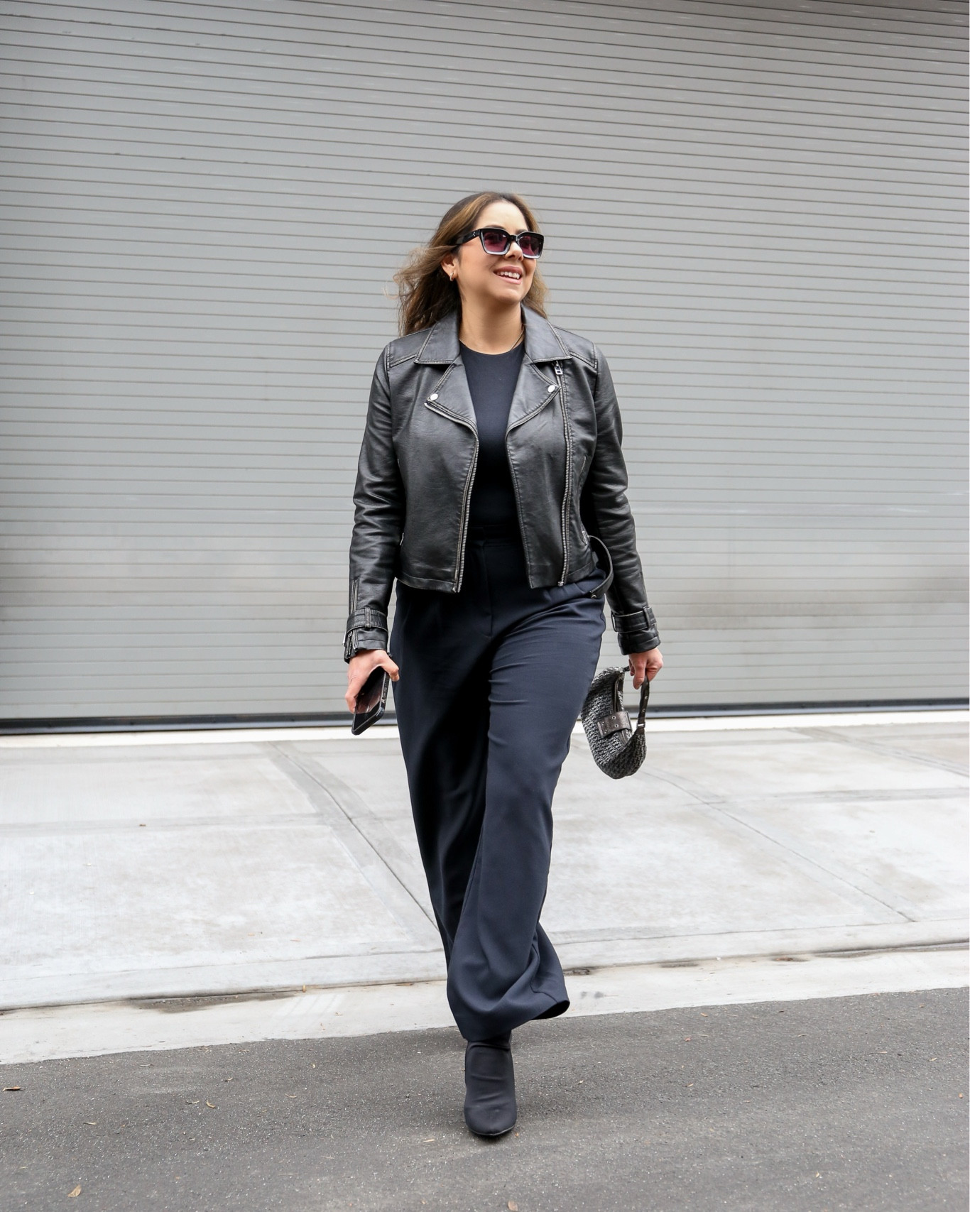 black moto jacket, fall outfit idea, Abercrombie black trousers

#LTKstyletip #LTKSeasonal #LTKmidsize