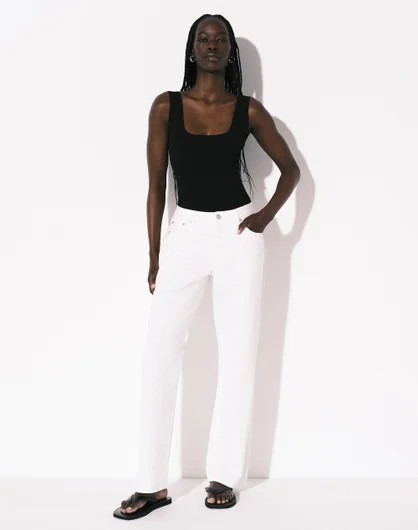 Natasha Oakley Mid Rise Straight Leg Jean in Waikiki White | Glassons | Glassons (Australia)
