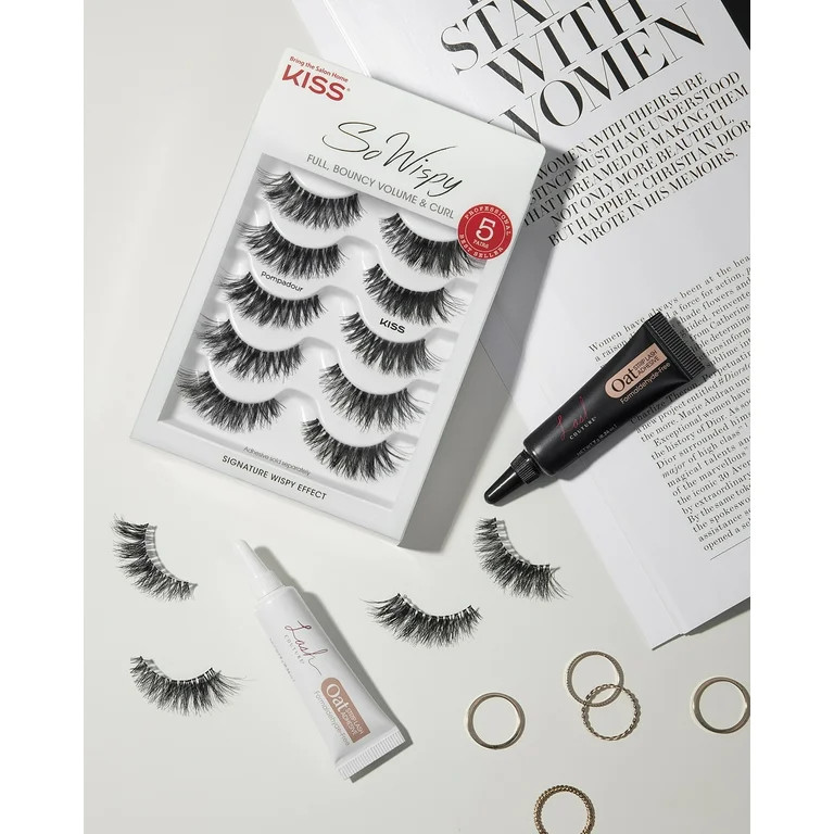 KISS So Wispy False Eyelashes, Pompadour Multipack Lashes (5 Pairs) | Walmart (US)