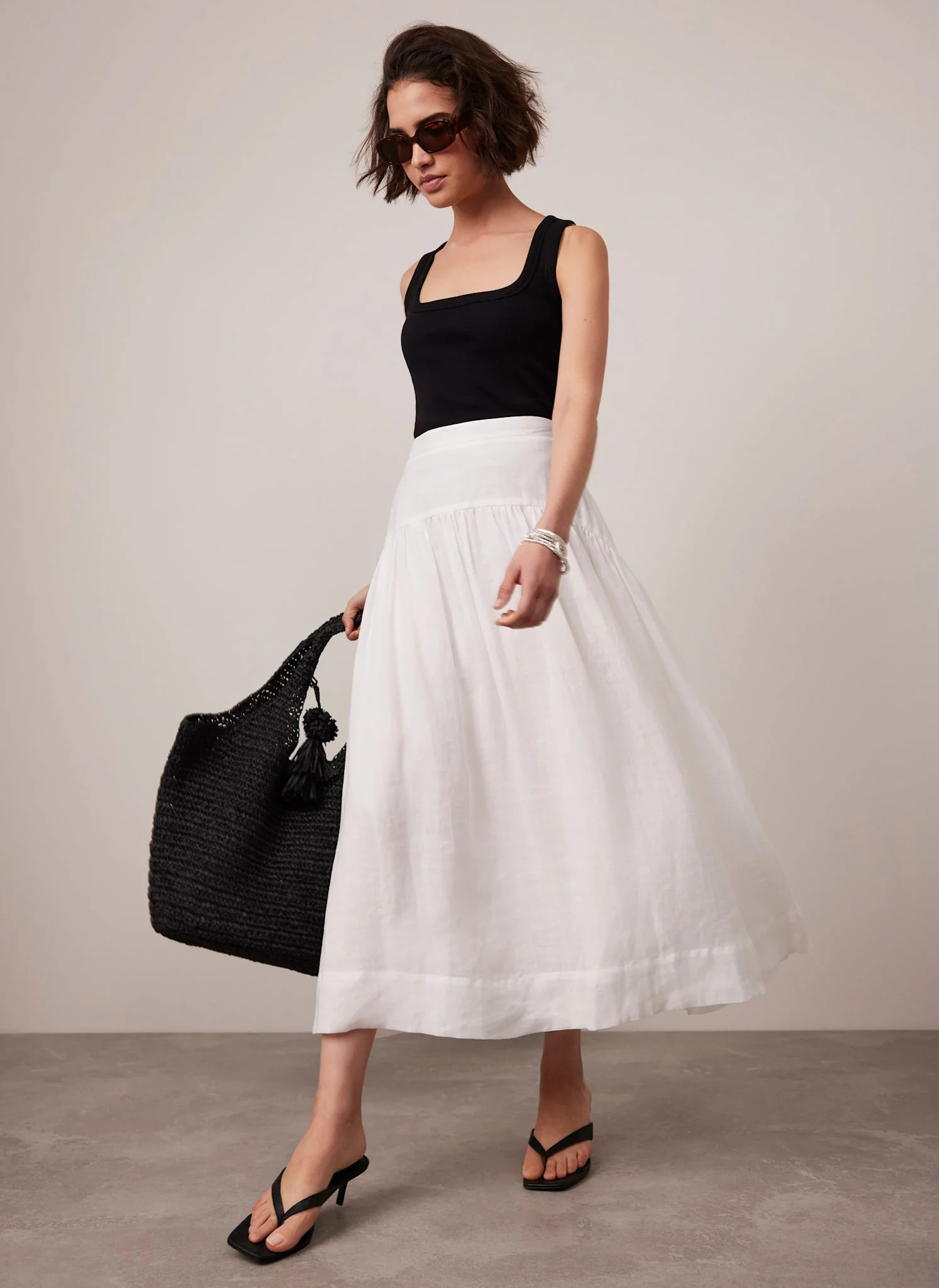 White Drop Waist Maxi Skirt | Mint Velvet