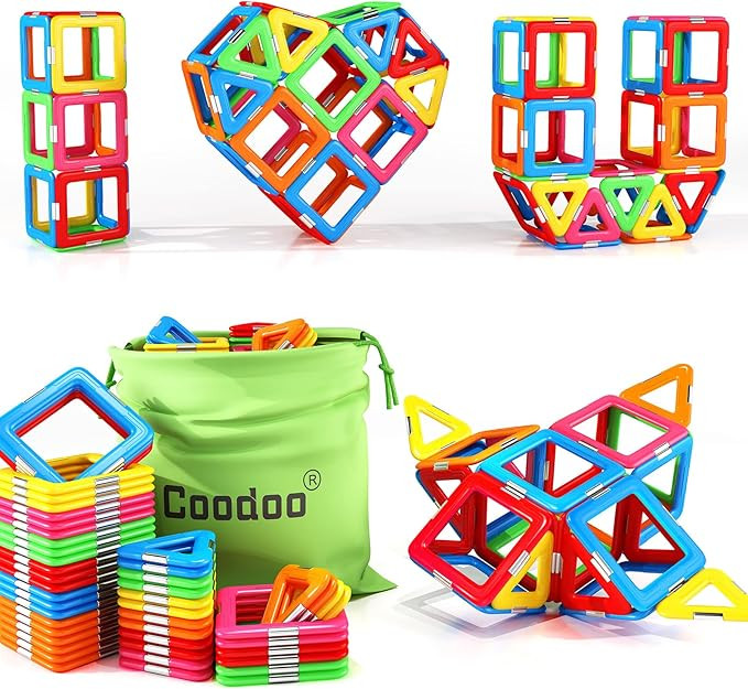 Coodoo Upgraded Magnetic Blocks Tough Tiles STEM Toys for 3+ Year Old Boys and Girls Learning by ... | Amazon (US)