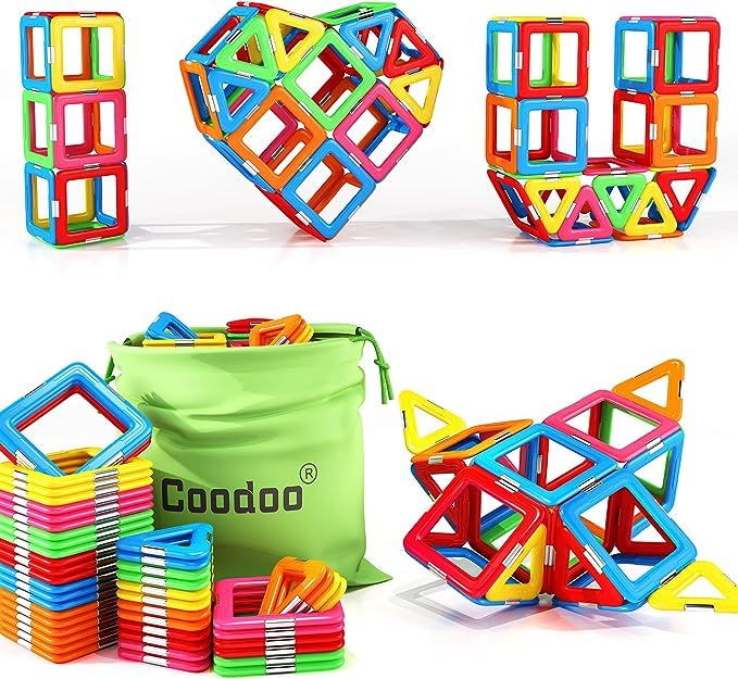 Coodoo Upgraded Magnetic Blocks Tough Tiles STEM Toys for 3+ Year Old Boys and Girls Learning by ... | Amazon (US)