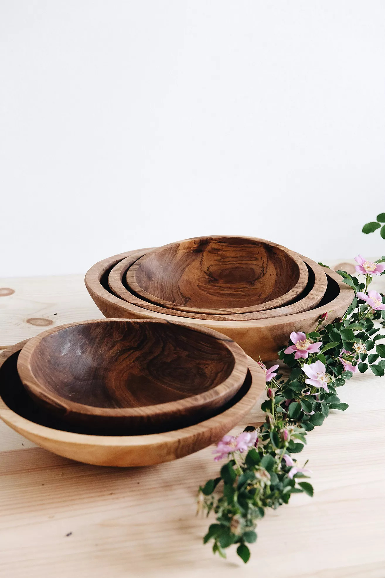 Roan Iris Hand Carved Olive Wood Serving Bowl | Anthropologie (US)