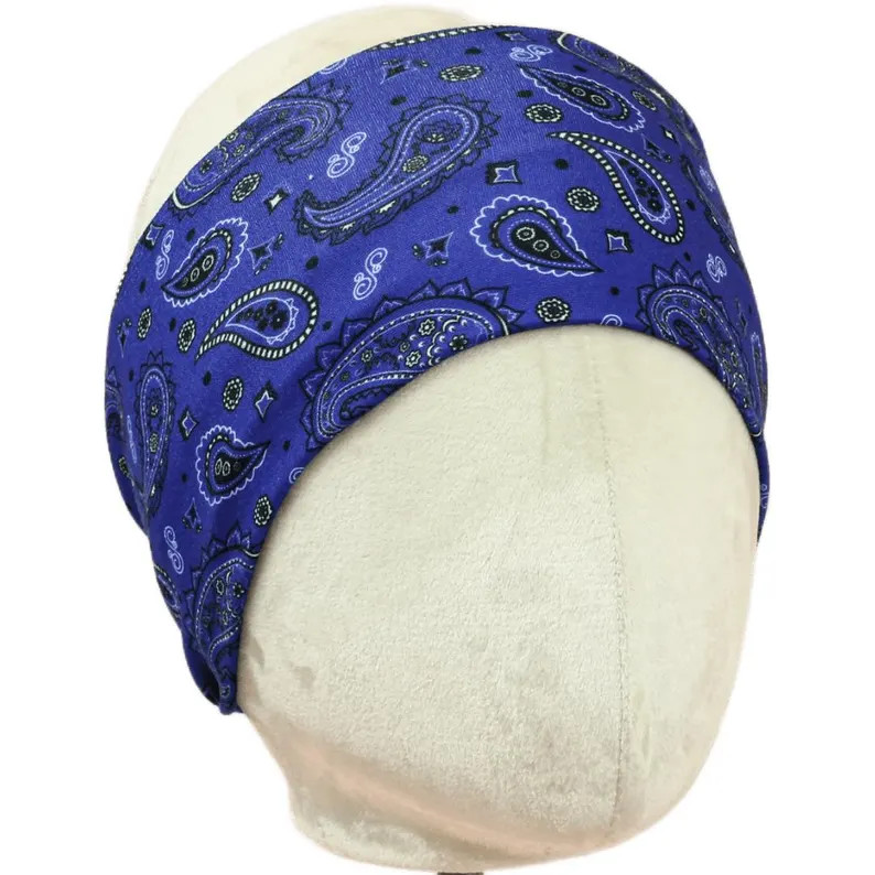Blue Bandana Paisley Stretch Headband | Etsy (Global)