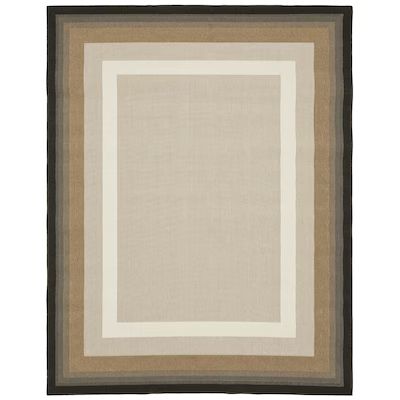 Style Selections  Neutral Border 8 x 10 Neutral Indoor/Outdoor Border Coastal Area Rug | Lowe's
