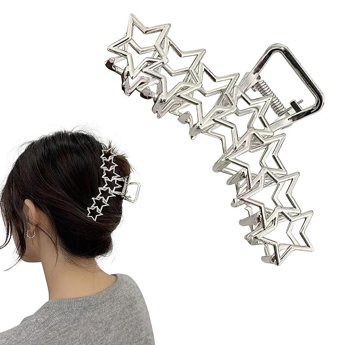 AEGYPIUS Metal Hair Clip, Star-shaped Hair Claw, Large Claw Clips - Ideal for Styling, Metal Hair... | Amazon (US)