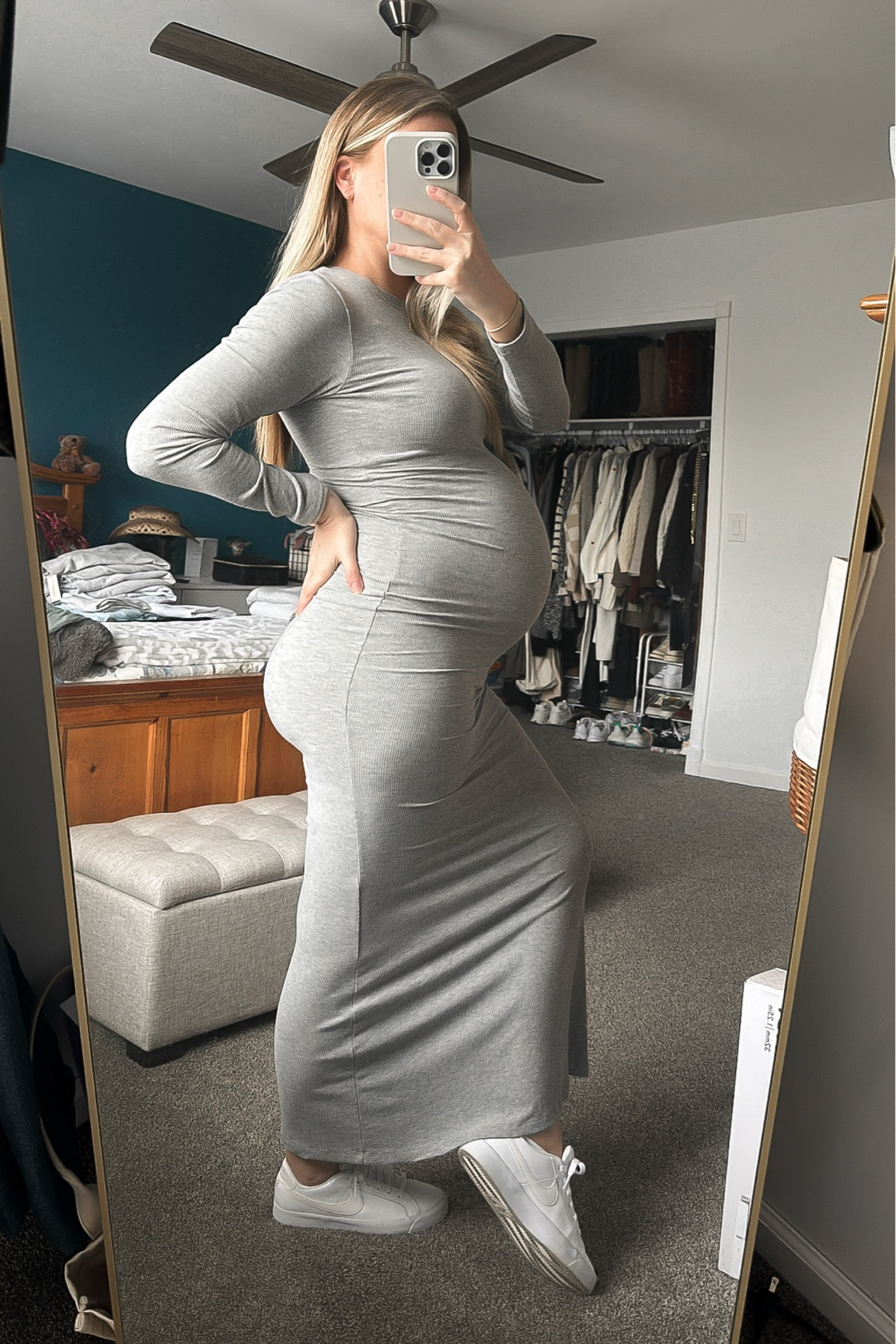 Living in these dresses my last few weeks of pregnancy 🙌🏼stretchy, comfy, flattering, non-maternity!

Sized up to a medium 8+ months pregnant, but normally would get a small.

#LTKBump #LTKMostLoved #LTKFindsUnder50