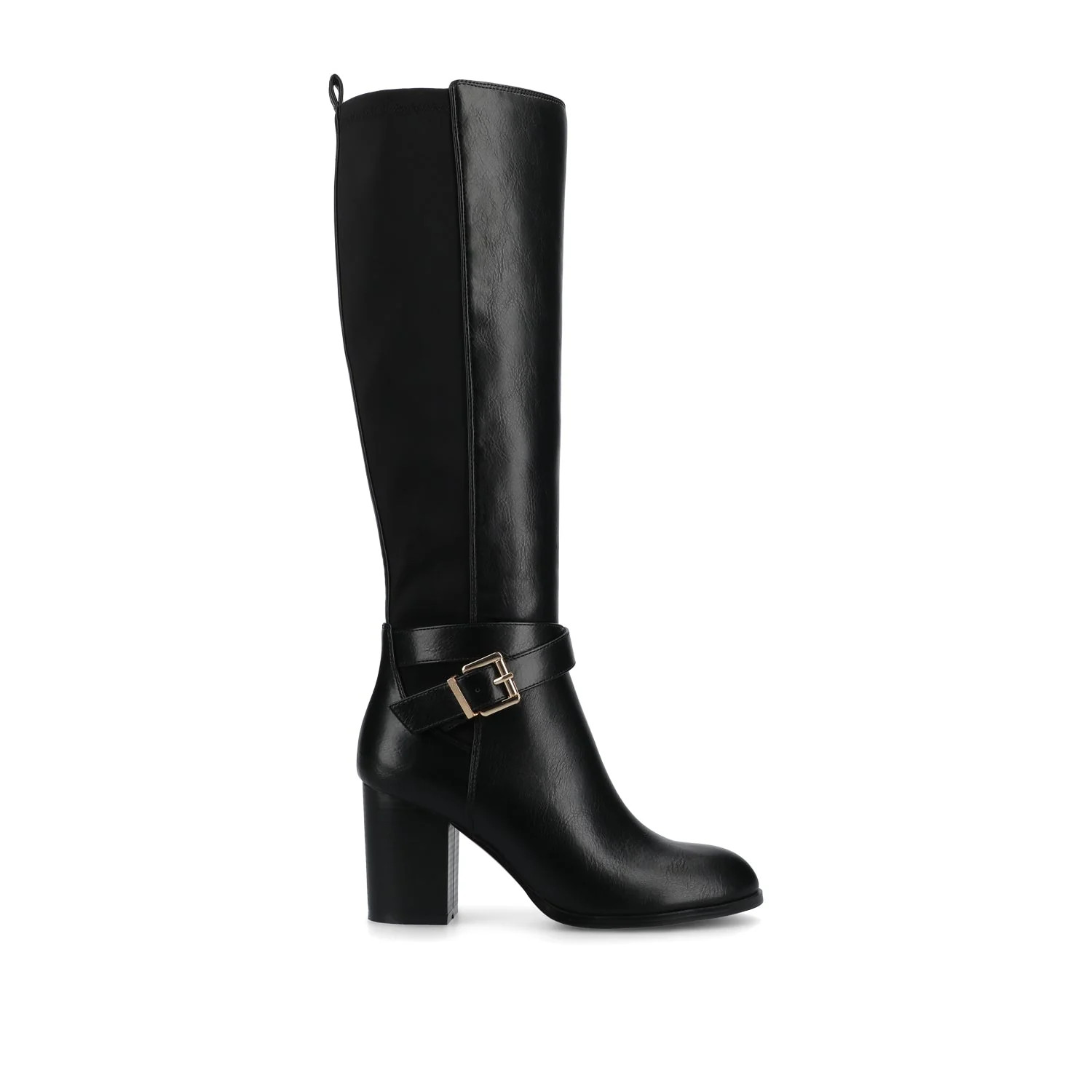 AVALONN KNEE HIGH DRESS BOOTS IN WIDE CALF - Black | Journee Collection