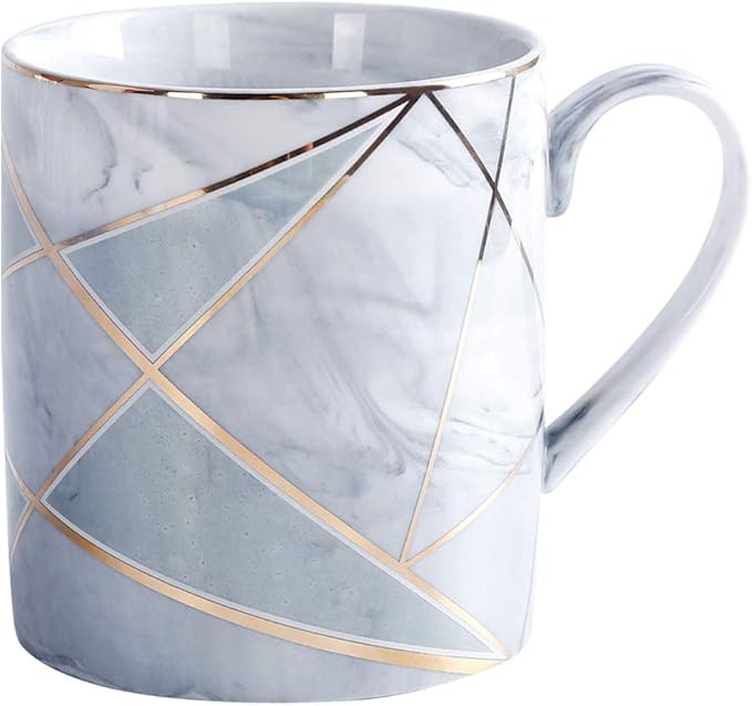 Marble Coffee Mug, WAVEYU Elegant Ceramic Mug Cup Creative Golden Coffee Cup with Handle for Brea... | Amazon (US)