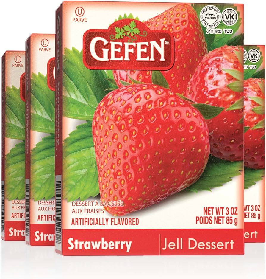 Gefen Strawberry Flavored Jello 3oz (4 Pack) | Fish Free & Meat Free, Vegan Friendly, Easy to Pre... | Amazon (US)