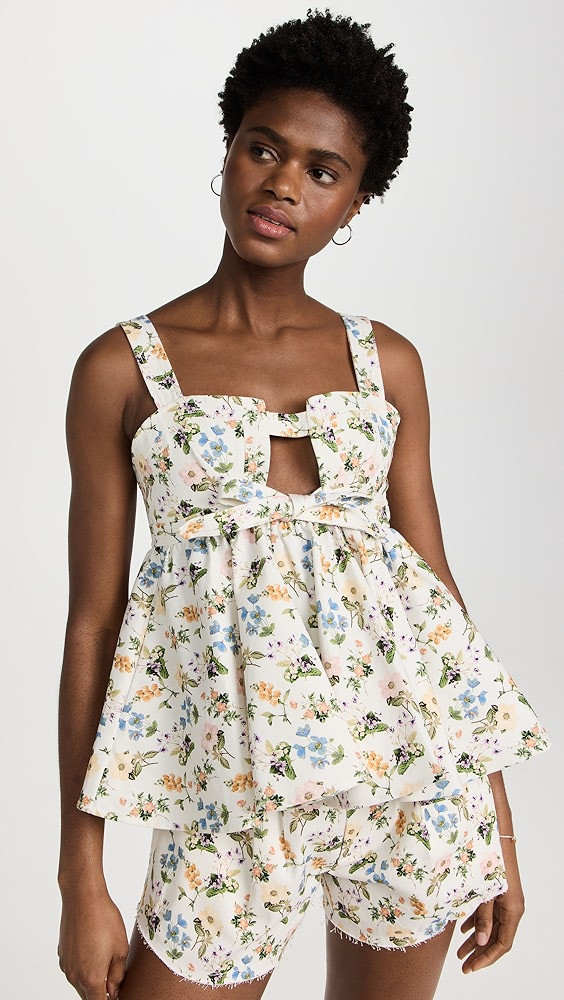 Leighton Botanical Floral Empire Top | Shopbop