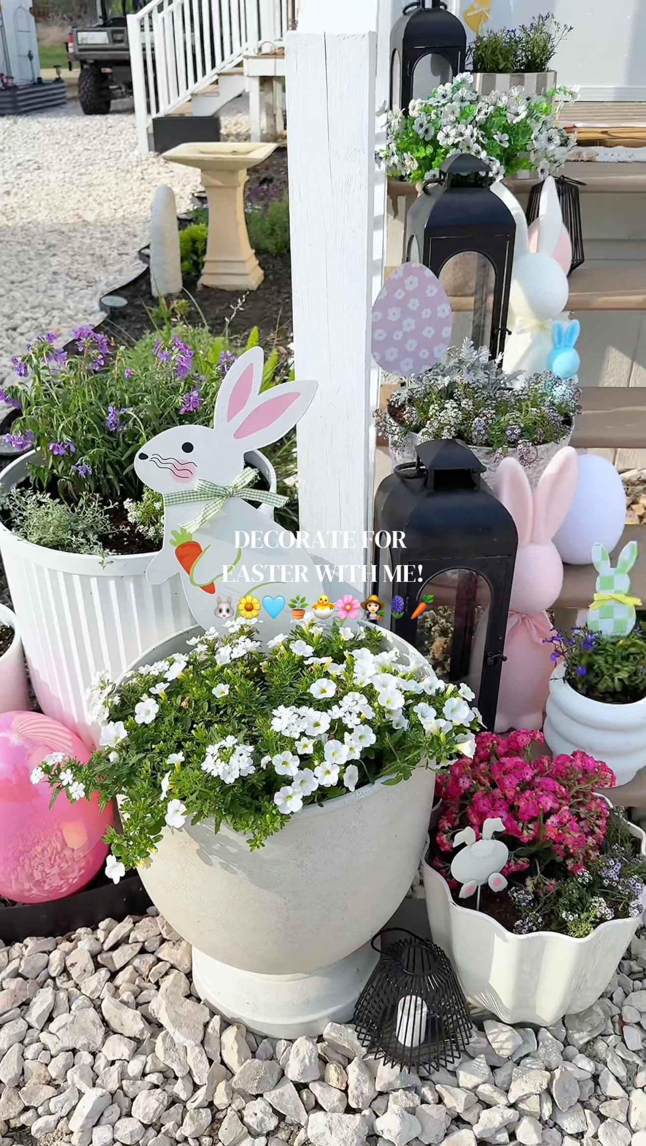 I finally got to decorate the porch for Easter after all the rain we had and y’all it was a hot humid day, but I’m in love with how it all turned out! All the colors are giving all the Spring vibes! 🐰🌼🩵🪴🐣🌸👩🏻‍🌾🪻🥕🌷

#LTKWatchNow #LTKSeasonal #LTKHome