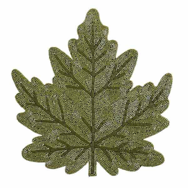 Leaf Fully Beaded Placemat | At Home
