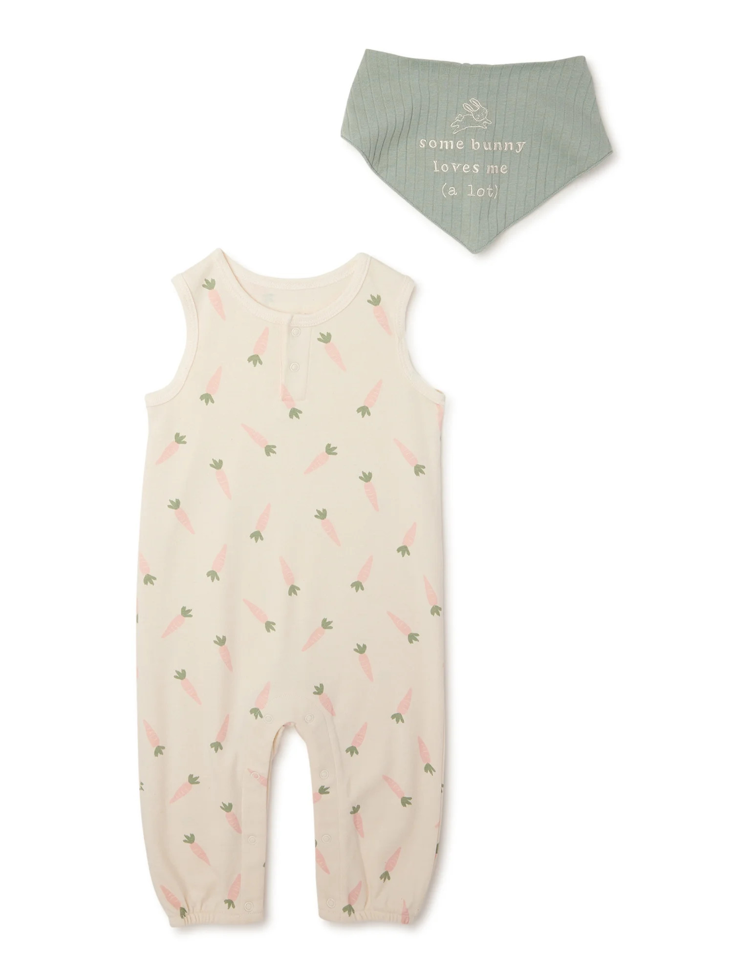 Way to Celebrate Baby Unisex Easter Romper & Bandana Outfit Set, 2pc - Walmart.com | Walmart (US)