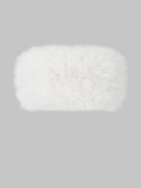 Fluffy Fuzzy Faux Fur Back Zip Bandeau Tube Top | ZAFUL (Global)