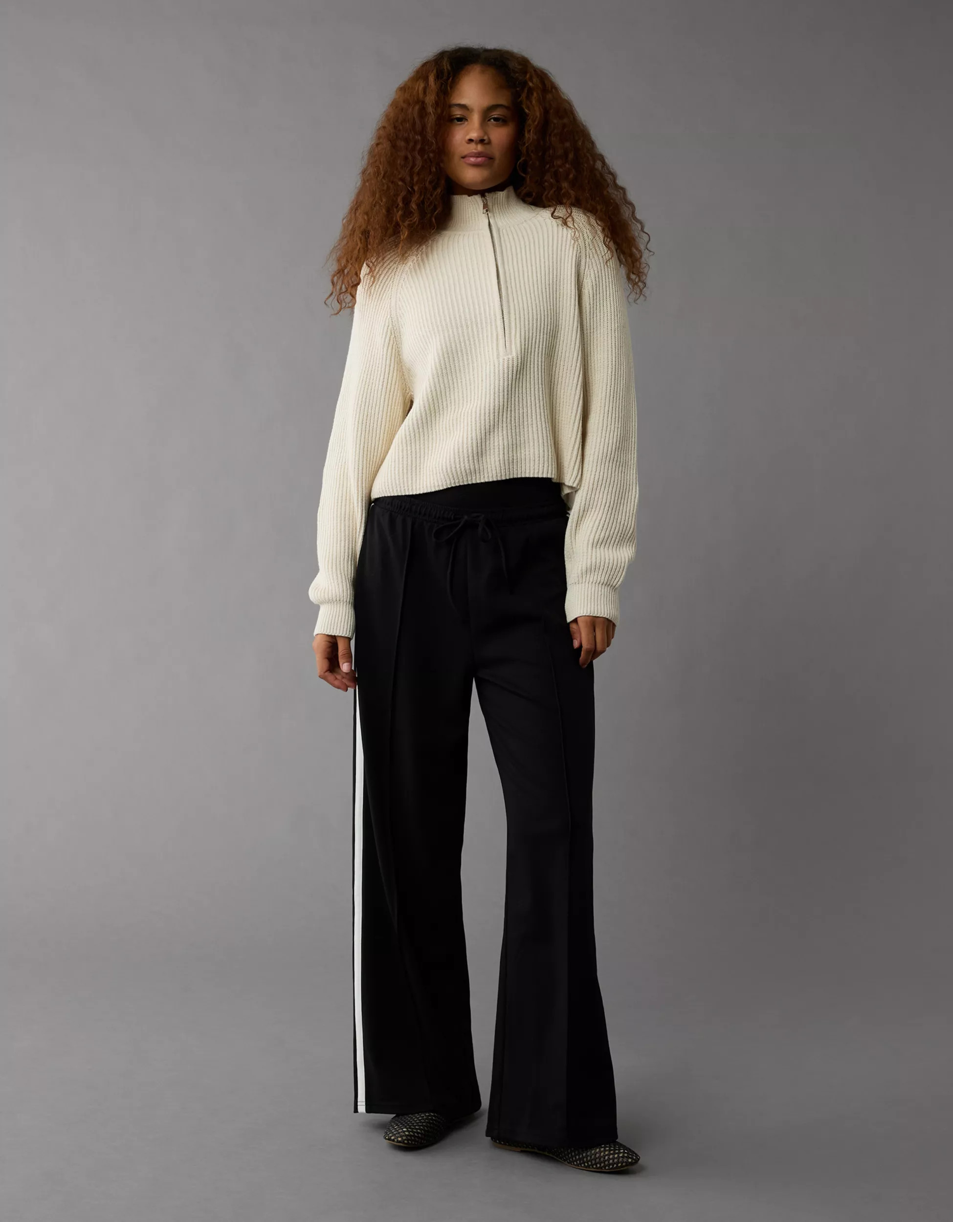 AE Stretch High-Waisted Wide-Leg Track Pant | American Eagle Outfitters (US & CA)