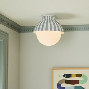 West Elm x PBK Striped Ceramic Flush Mount | West Elm (US)