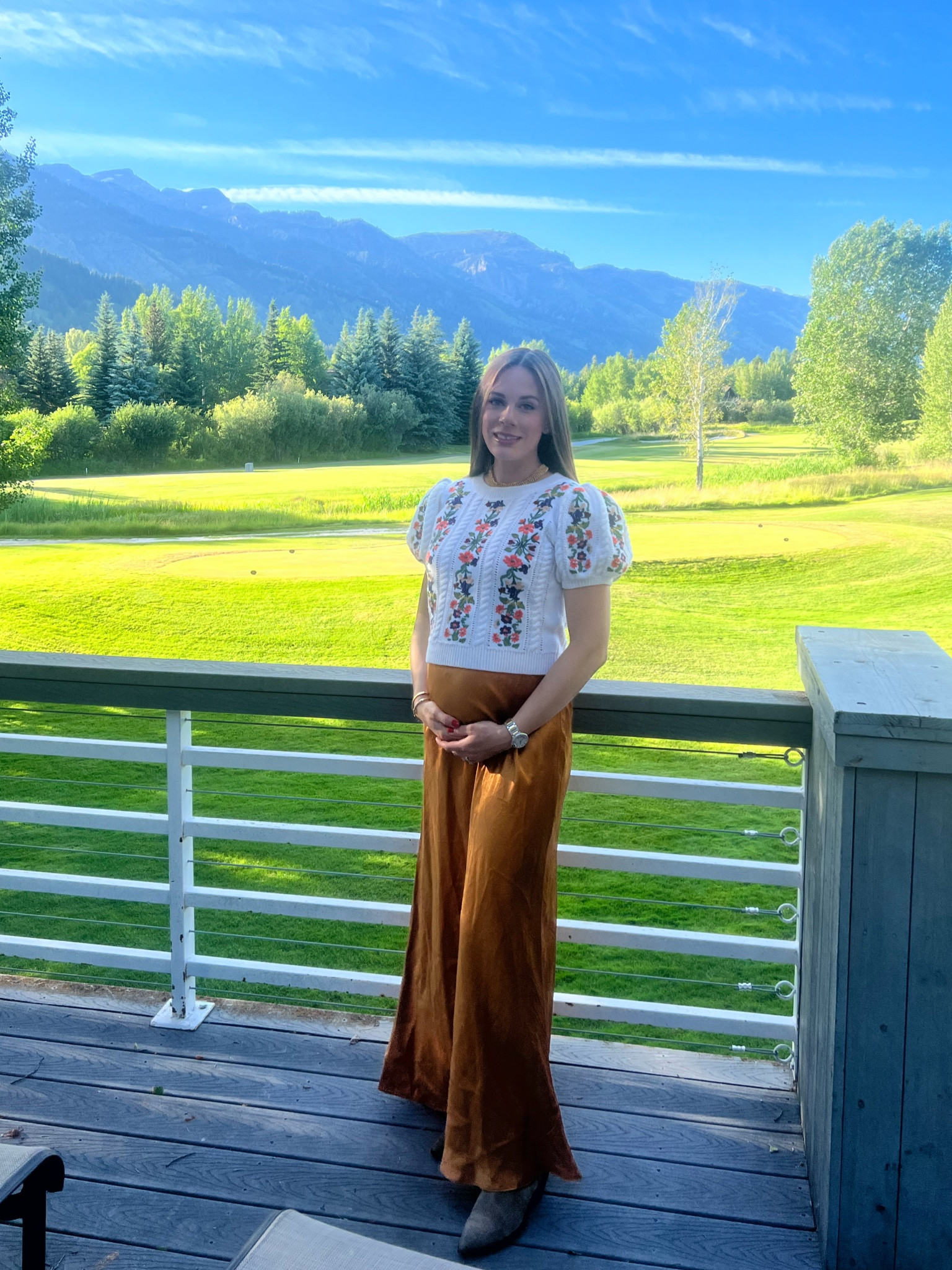 The prettiest slip dress. Not maternity, but works perfectly with a bump. 

It is on sale. It’s a great transition piece of Fall  

#LTKsalealert #LTKbump #LTKSeasonal