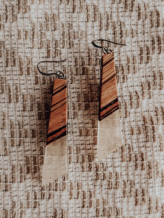 Zebrawood and Epoxy Drop Earrings | Etsy | Etsy (US)