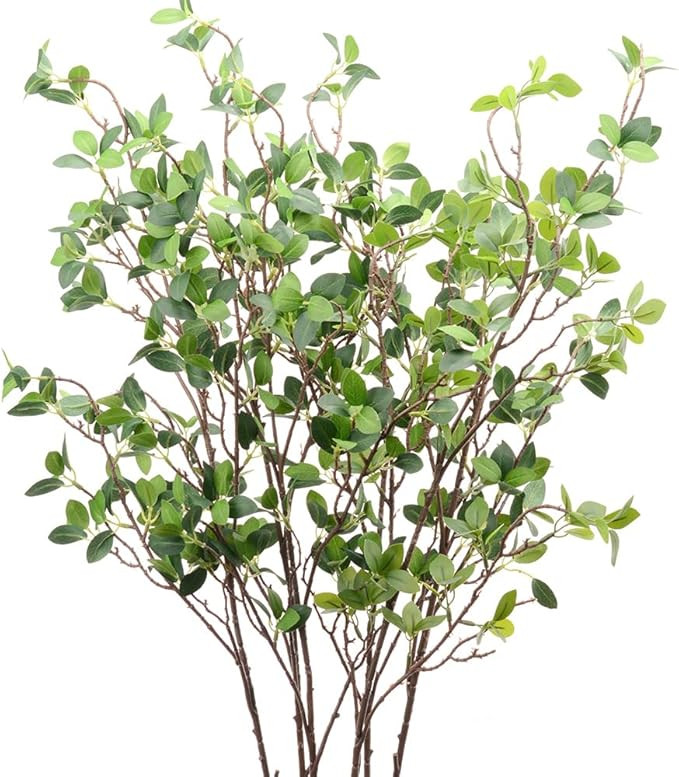 DVGUN 6 Branches Artificial Stems for Vase 43 inch Faux Greenery Plant Fake Stems Leaf for Fake T... | Amazon (US)