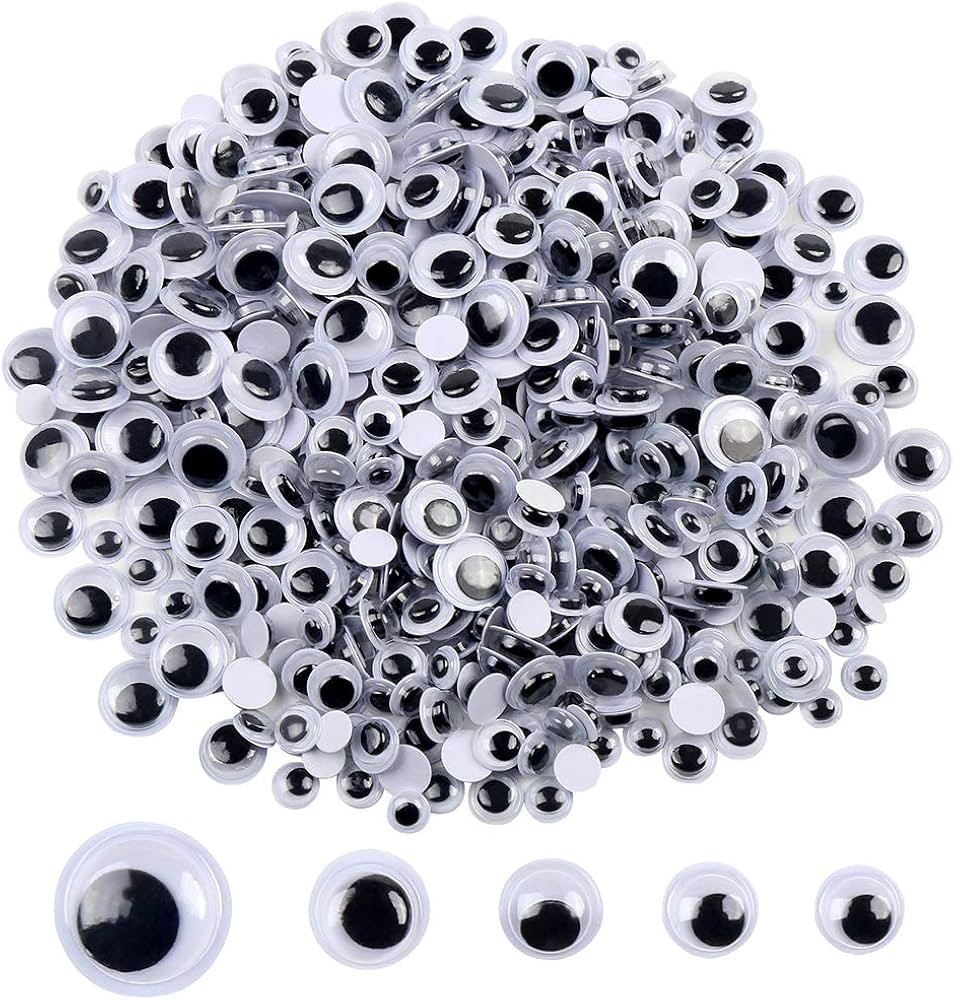 DECORA 500 Pieces 6mm -12mm Black Wiggle Googly Eyes with Self-Adhesive Backs for DIY Crafts Doll... | Amazon (US)
