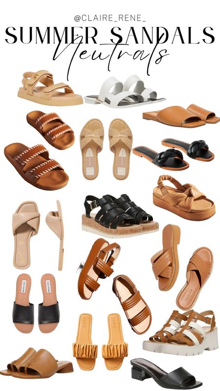 Neutral sandals for summer! Brown sandals, tan sandals, black sandals. Happy summer! 

#LTKshoecrush #LTKstyletip #LTKSeasonal