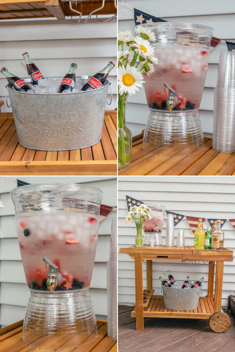 Summer parties are best with some delicious refreshing drinks! Keep beverages flowing all day long with an easy to assemble drink dispenser and this cutie bar cart. Perfect for the 4th of July or Memorial Day. 
 

 #LTKfoodie #LTKSeasonal #LTKHome